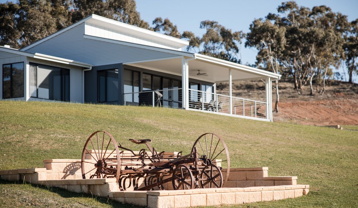 A lodge sitting on a hill